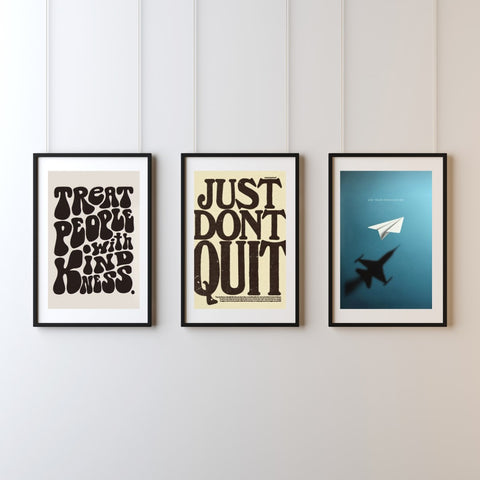 Set of 3 Customizable Glass Frames | Premium Wall Art | All Sizes Available
